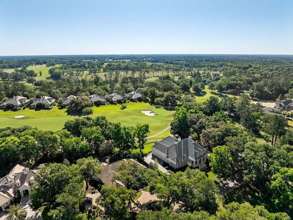 aerial with golf course