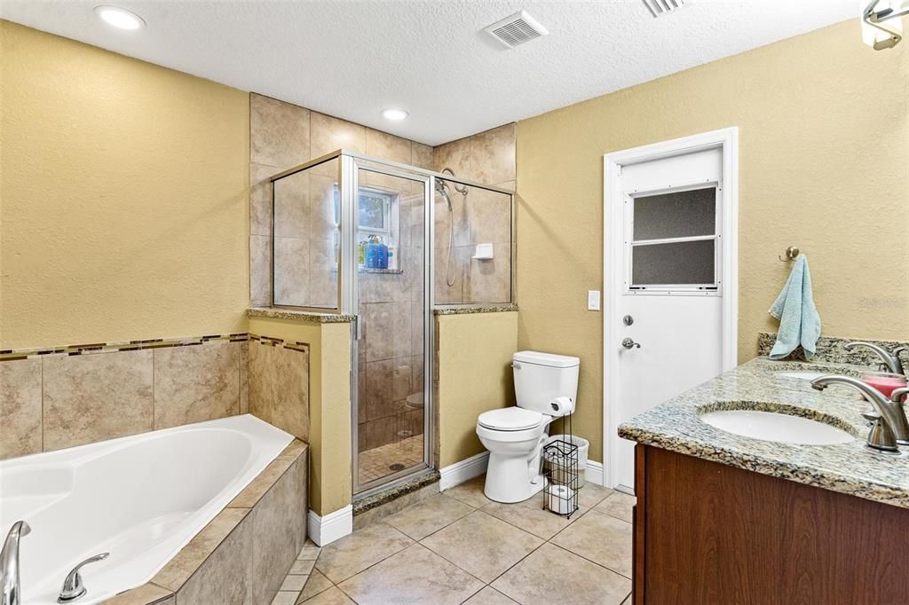 Master Bathroom with Garden Tub and Walk-in Shower