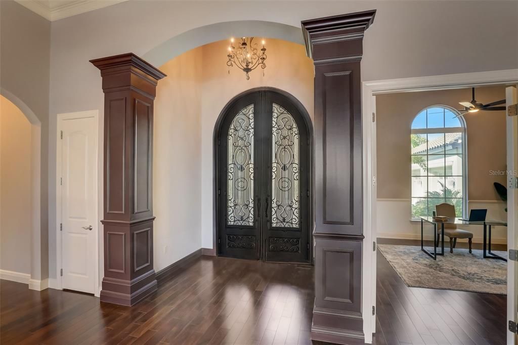 Entryway door and den