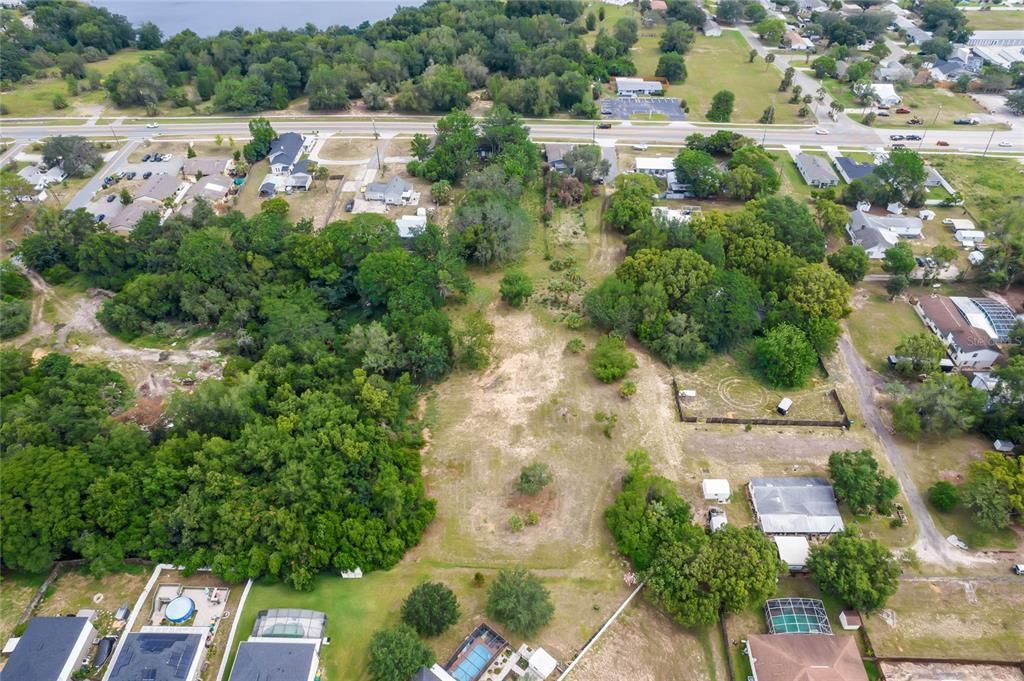 Aerial view from rear of lot