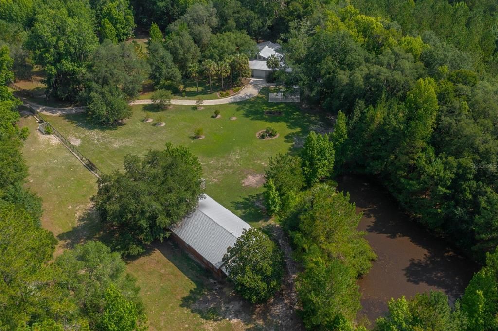 Aerial of Barn and Home