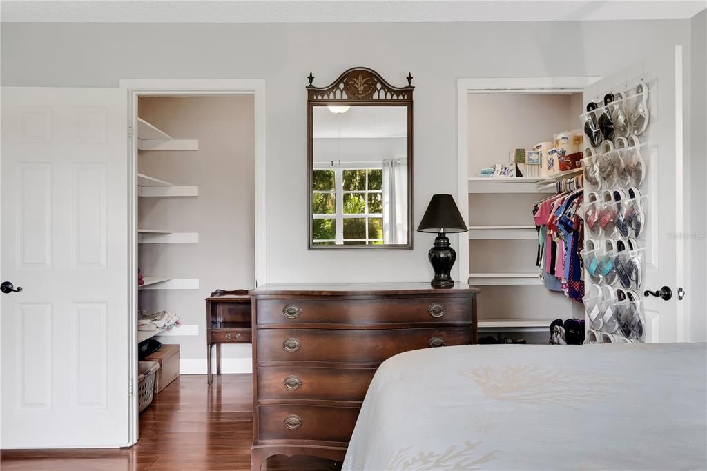 Two walk-in closets in master bedroom.