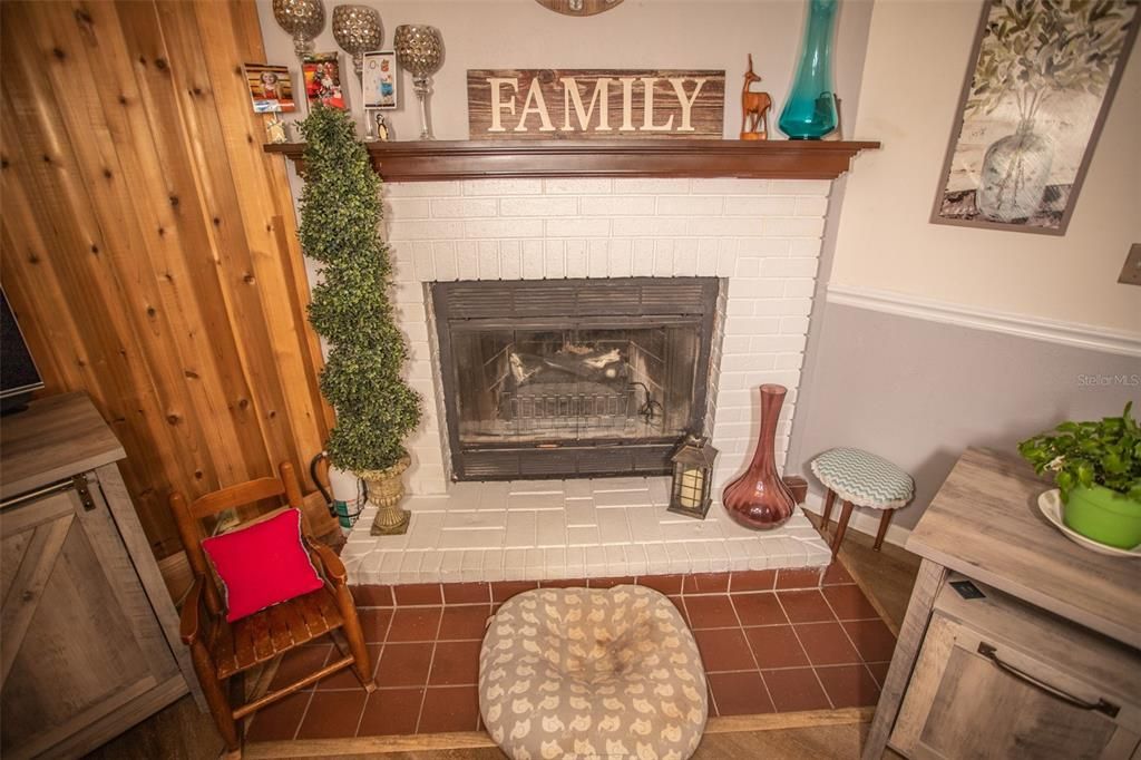 Fireplace with electric insert but is wood burning