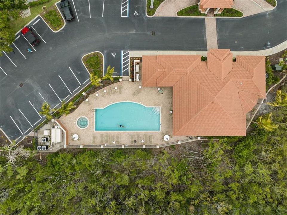 Aerial View Pool & Clubhouse