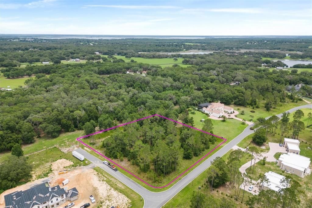 Aerial view corner lot on Darlington Ave