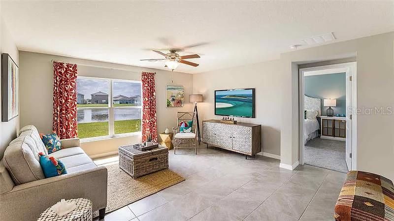 Model home staged living area and master bedroomphoto credit DR Horton