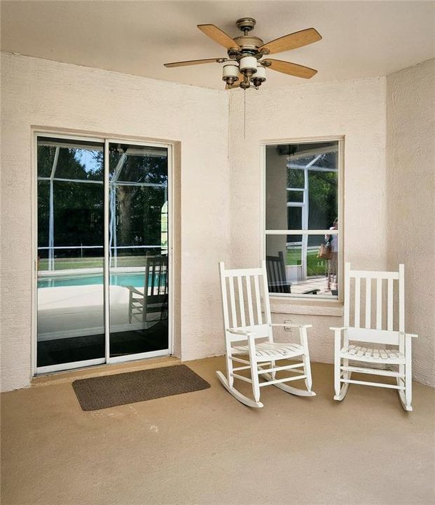 Under roof area for enjoying the pool