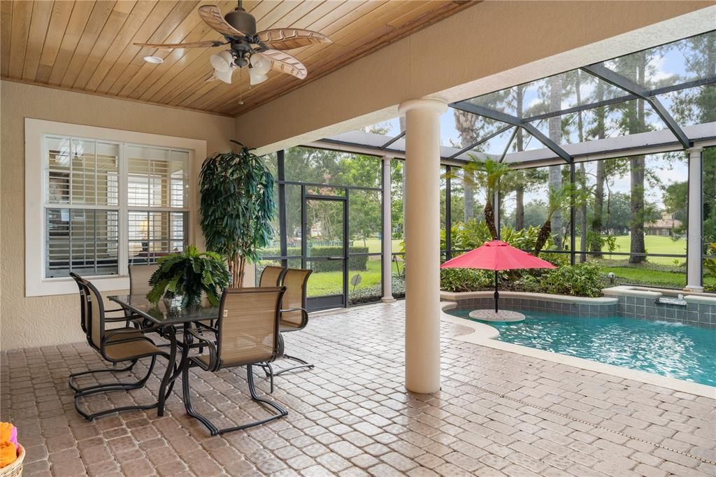 Covered Lanai is a complete living area - dining space, outdoor kitchen & Lounge Area