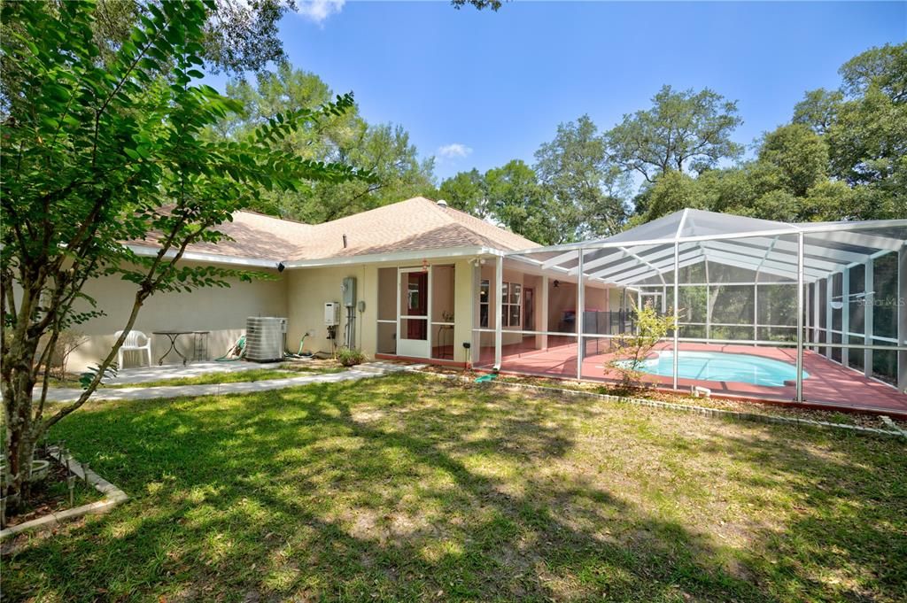 Screened and private backyard oasis