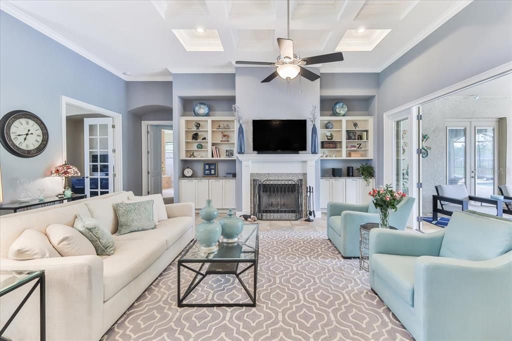 Living Room with Cozy Fireplace