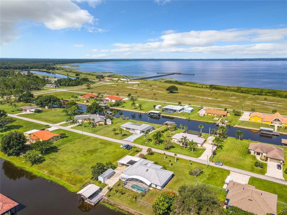 Aerial view taken from the back of the home looking at Lake Walk-In-Water.