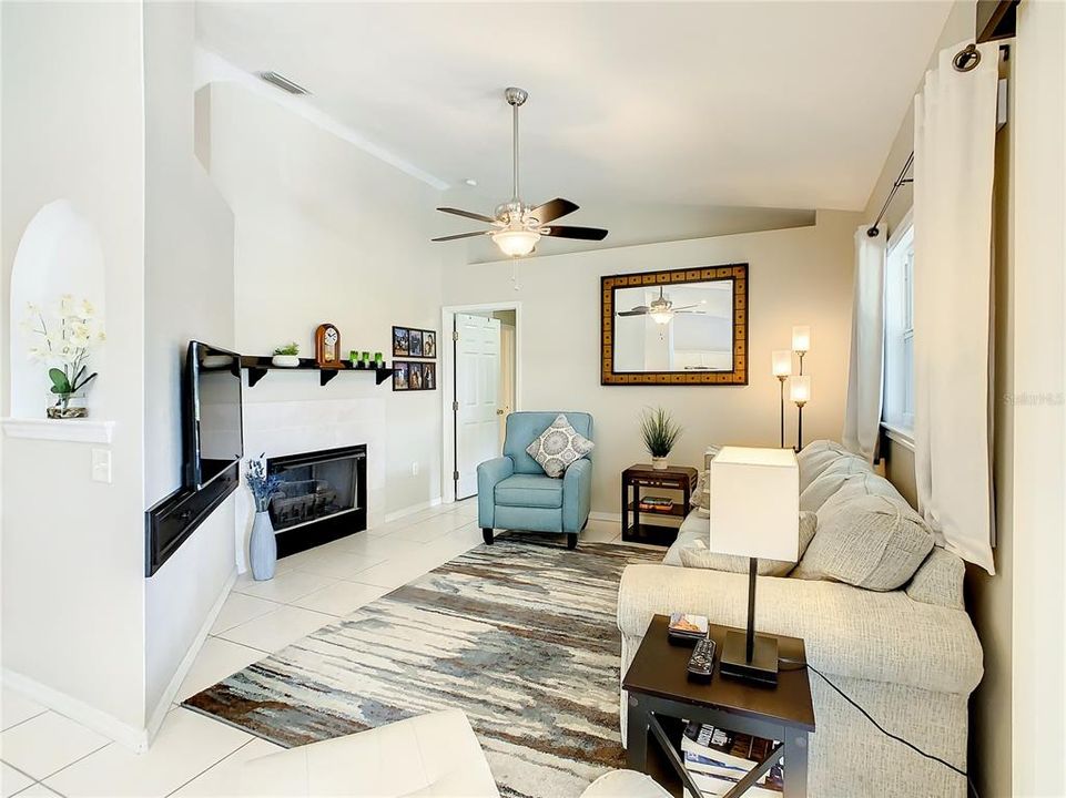 Formal living room is gas fireplace.  Note:  Seller has never used the fireplace and no propane is currently hooked to it.