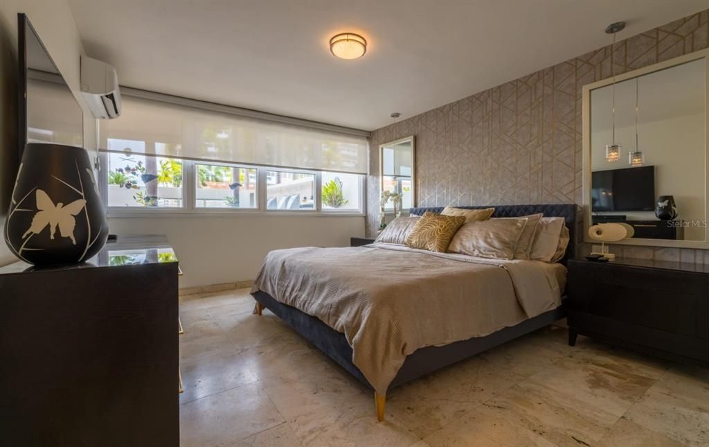 Master Bedroom with View of Patio