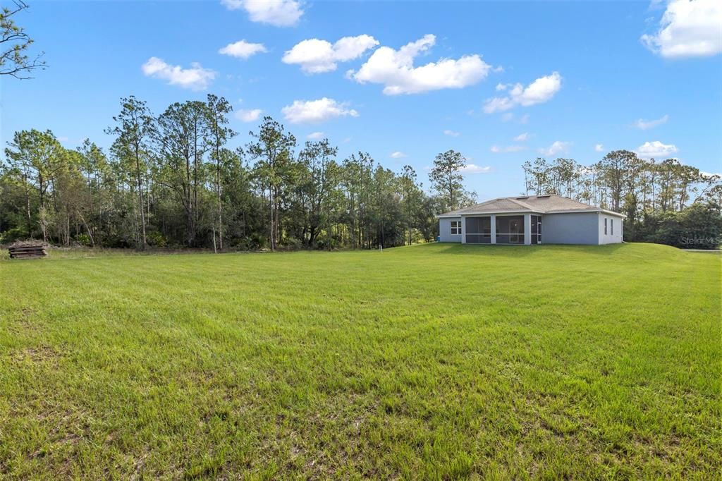 Back of Structure - Half acre - irrigation system throughout entire lot - plenty of room for a pool