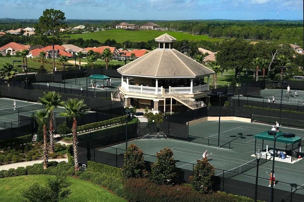 The Gazebo allows comfortable viewing of all 8 courts at the Skyview Tennis Complex.  A great plact to watch your friends during tournament play.