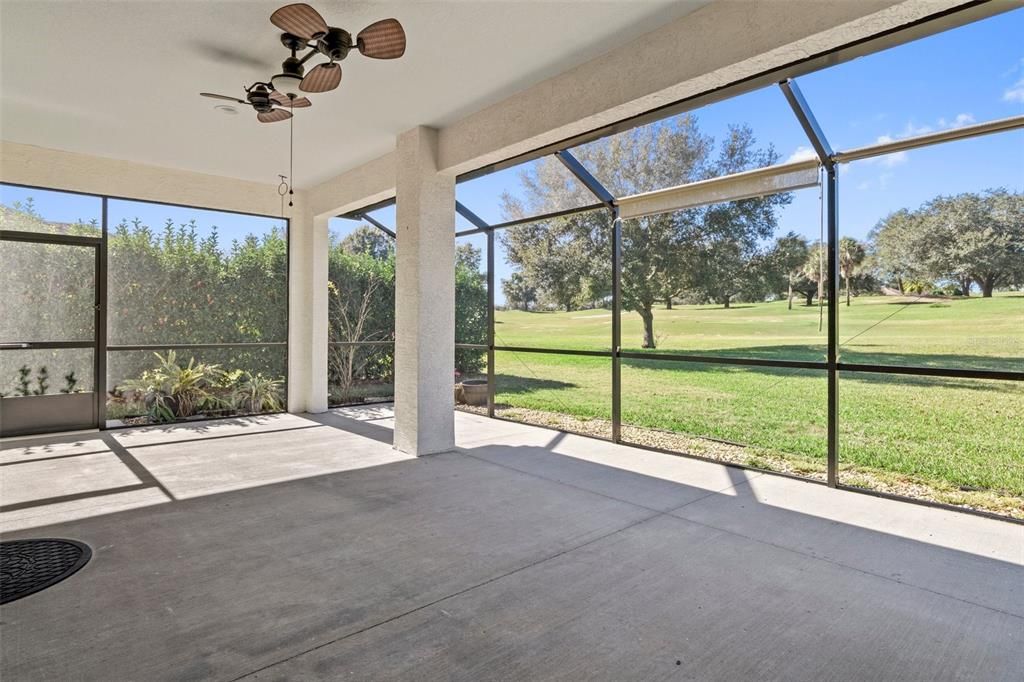 Looking toward the southwest of the golf course, you appreciate the extra privacy provided by the green hedge wall and the unobstructed golfcourse view.