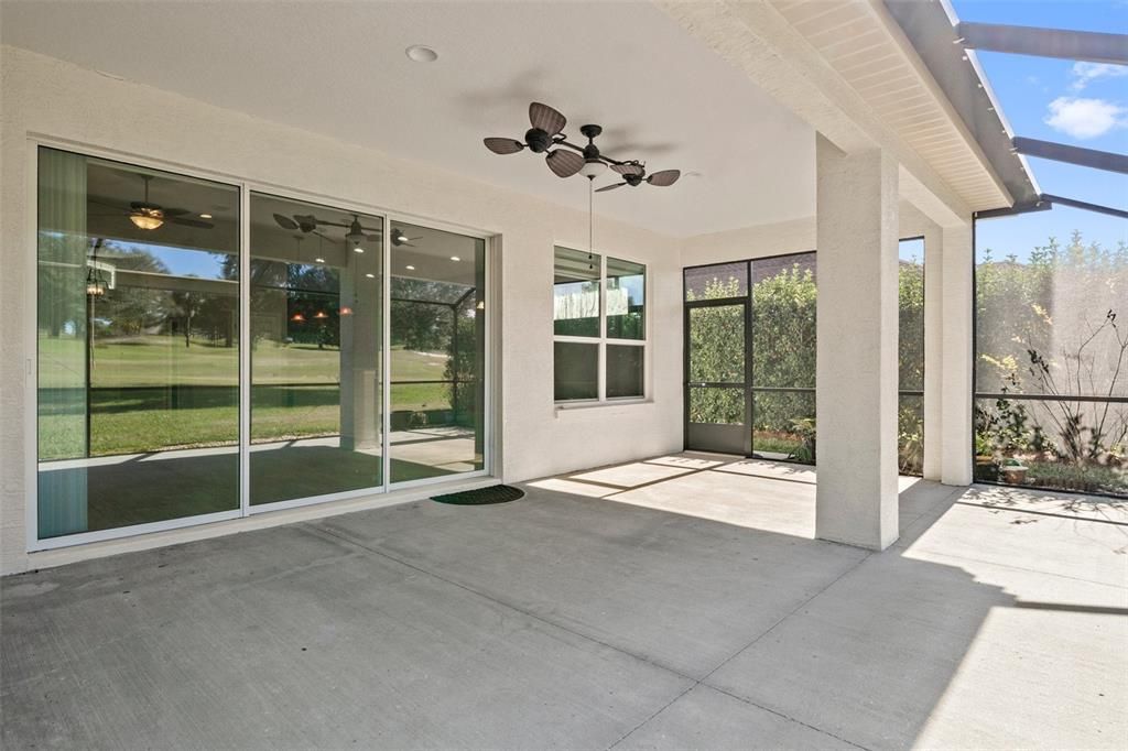 Looking back across the extended lanai into the home. There's plenty of room on the lanai for both seating and dining areas.