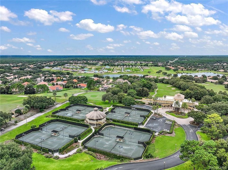 An Aerial view of the Skyview Tennis Complex which features 8 Har Tru courses and considered one of the best tennis facilities in the country.