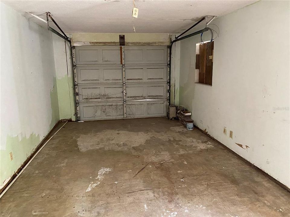 inside the attached one car garage