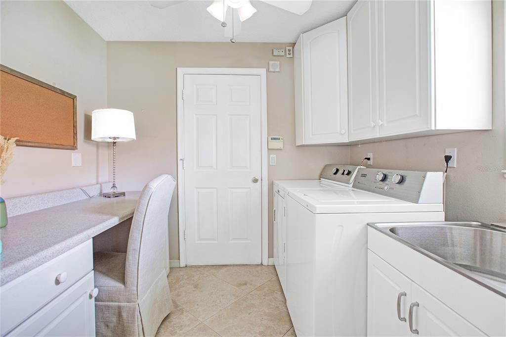 Laundry Room with great storage and DESK