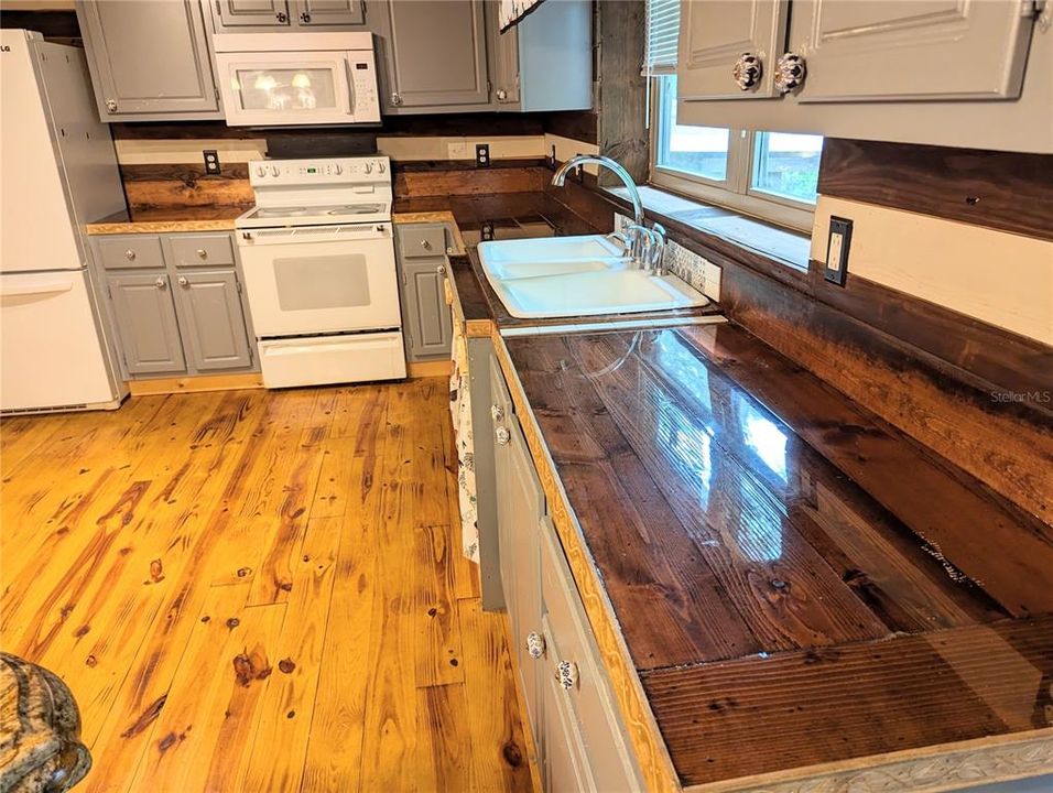 Gorgeous wood butcher block sealed countertops