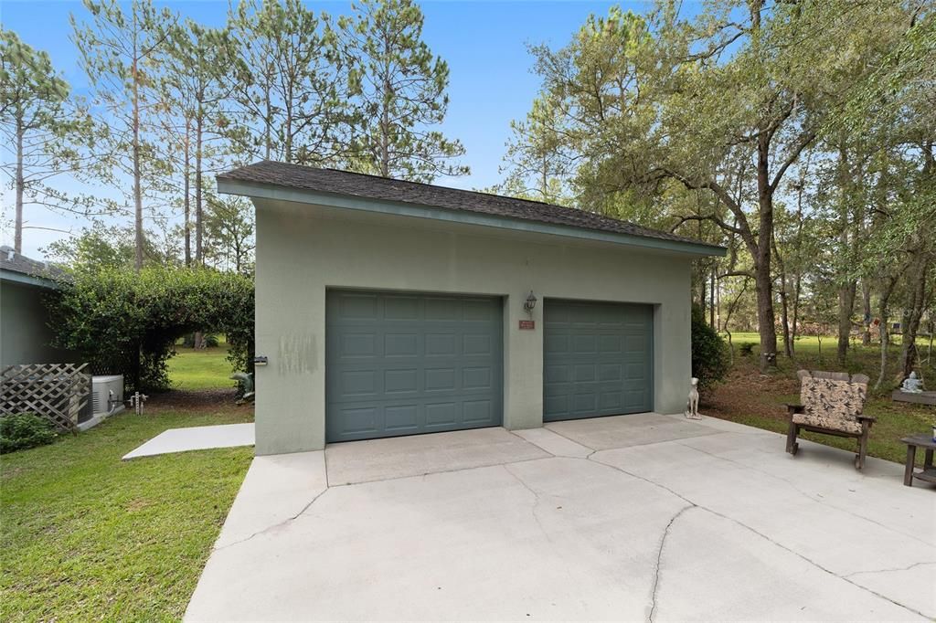 Detached Garage and Jasmine Arbor