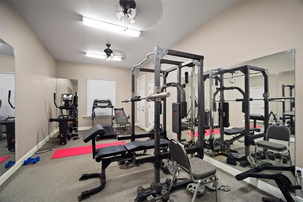 Detached gym and mother in law suite with full bathroom (not under HSF)