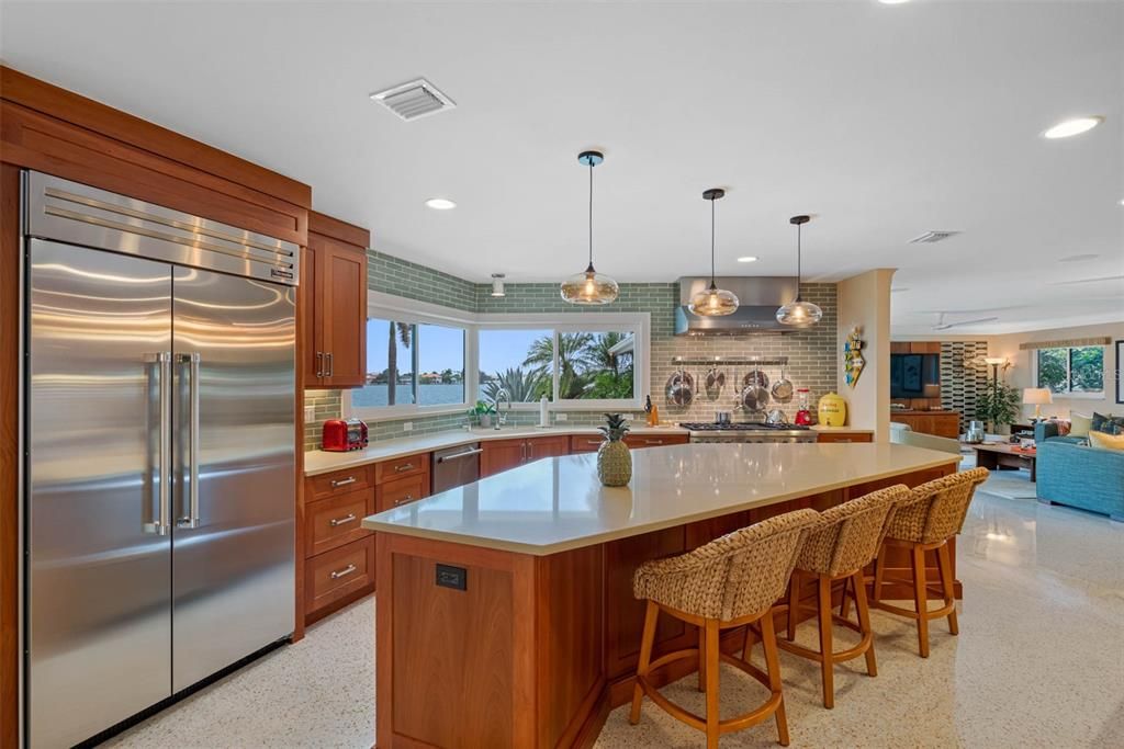 Professional grade kitchen is the center of the open floor plan.