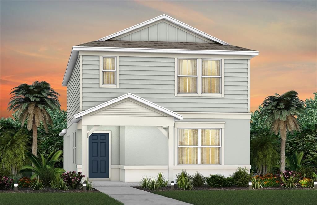 Jasmine Coastal Exterior Design. Artistic rendering for this new construction home. Pictures are for illustrative purposes only. Elevations, colors and options may vary.