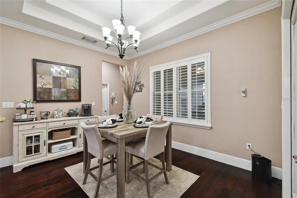 Dining Room, with Beautiful Tray Ceiling