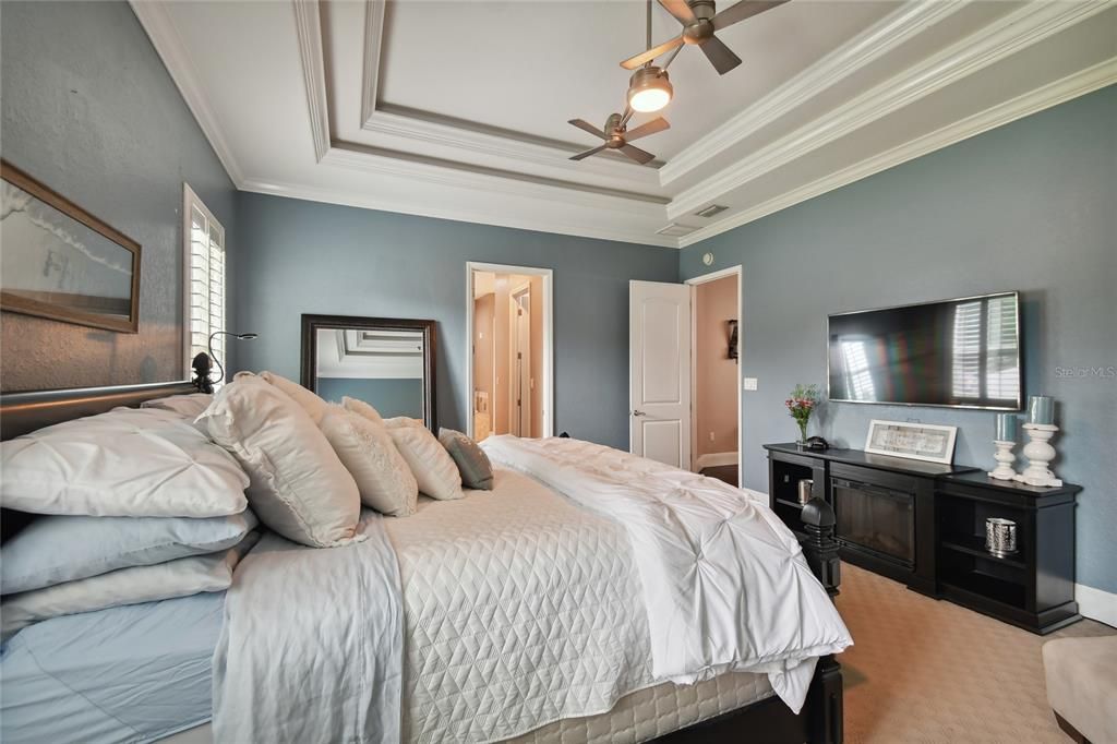 Master Bedroom, with Beautiful Tray Ceiling