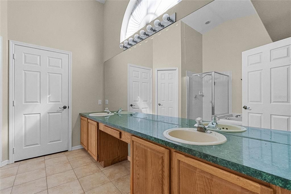 Master bathroom with dual vanity