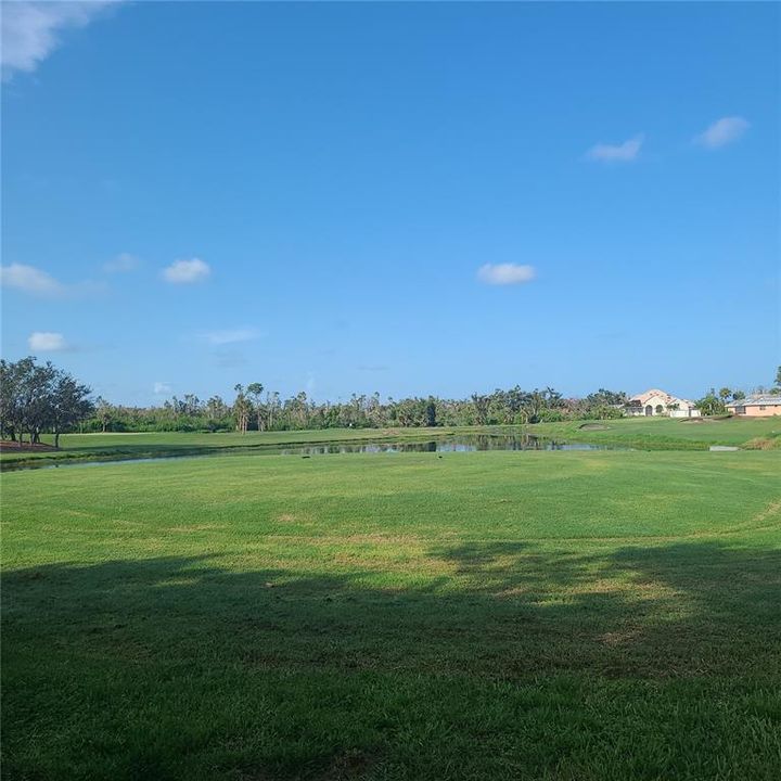 Lake and golf course view