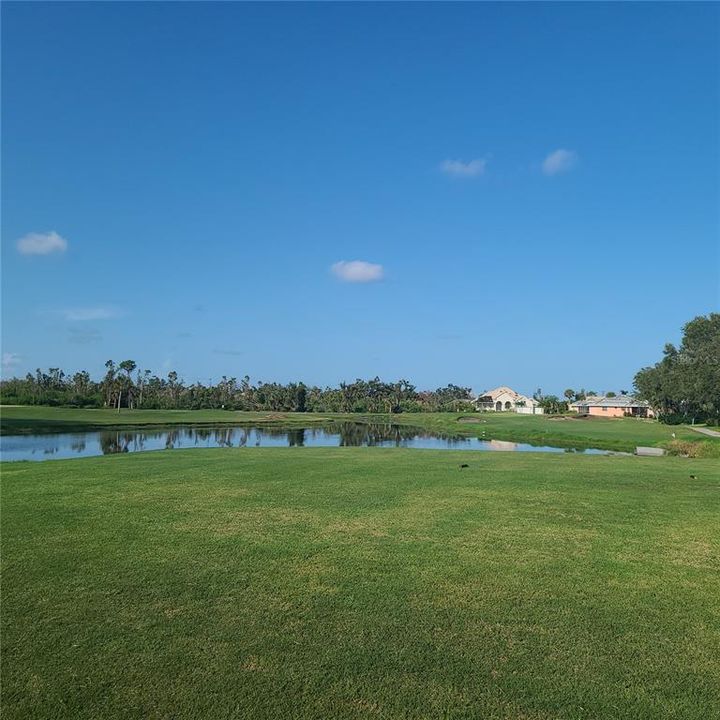 Lake and golf course view