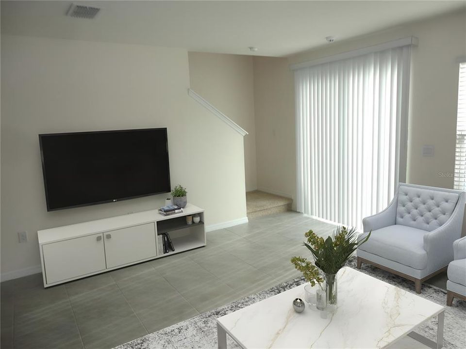 Virtual staged living room