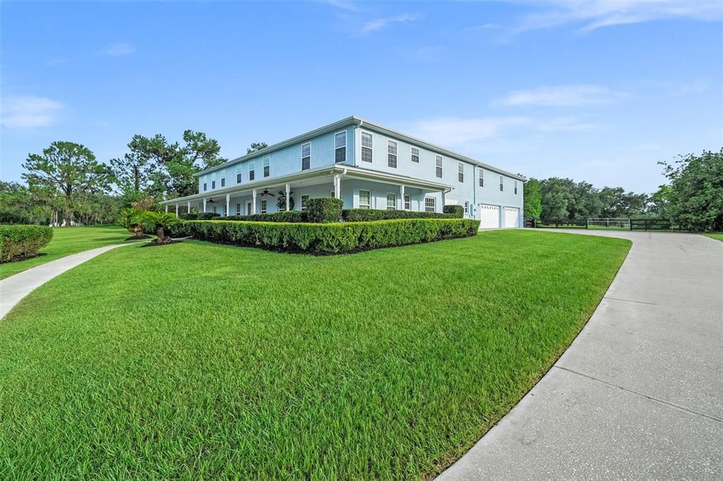 Grand estate with immaculate landscaping.