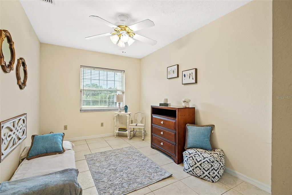 Lower-level guest bedroom.