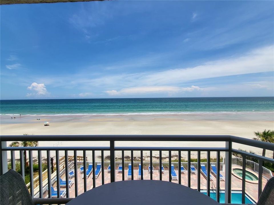 Beach view from balcony table