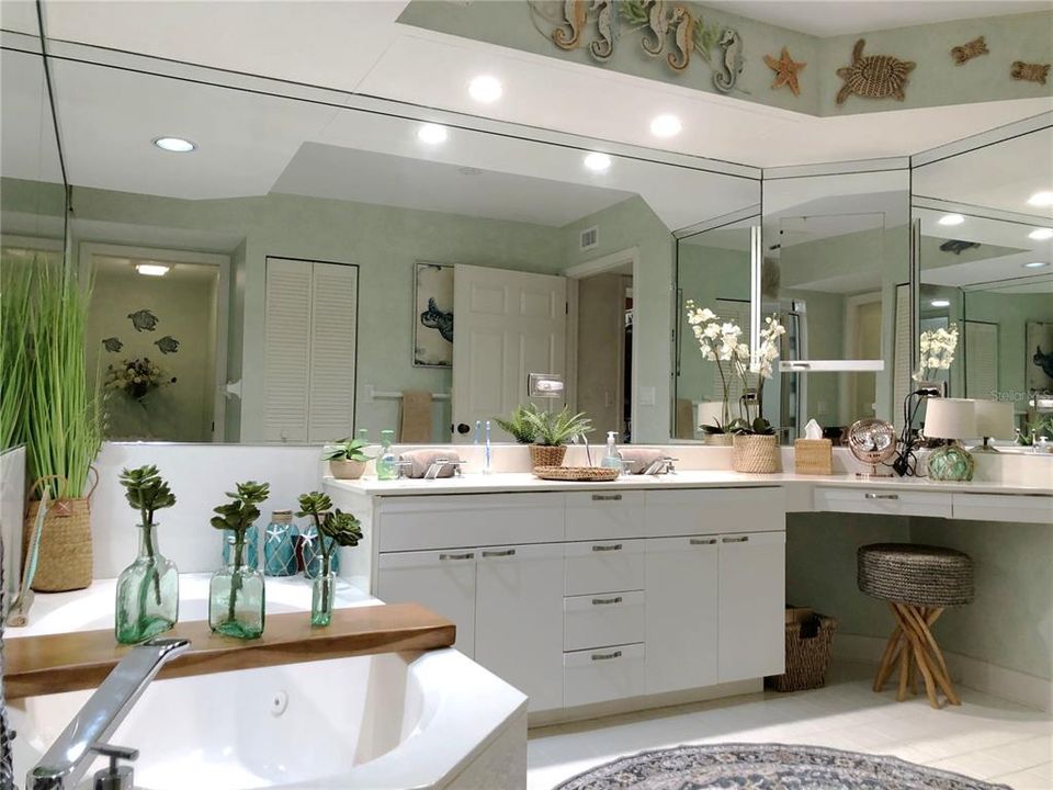 Master Bath features dual sinks, separate shower & spacious soaking tub