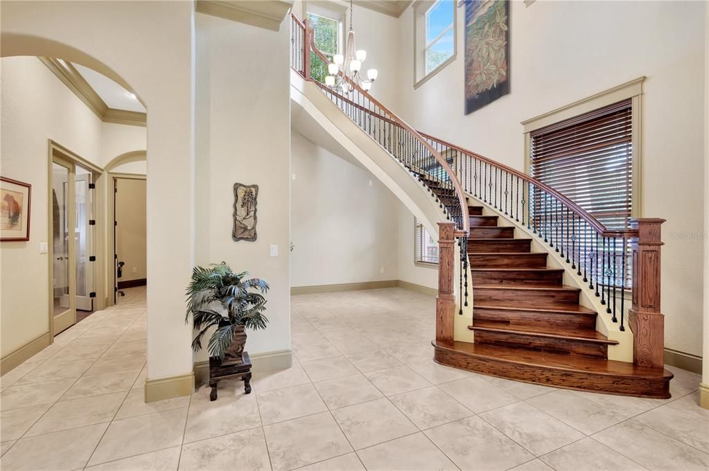 Grand Staircase & Entry 20'+ ceilings