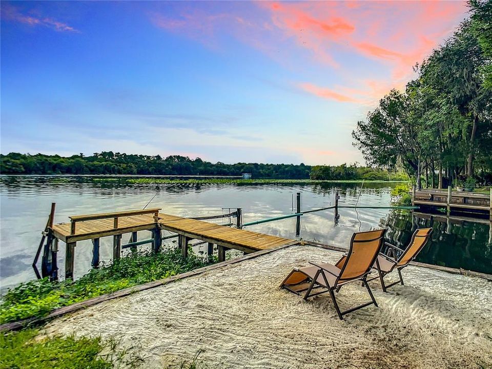 Beach area by the boat dock