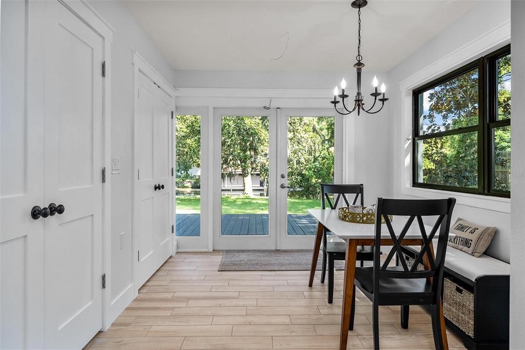 Dining room with French doors to rear deck