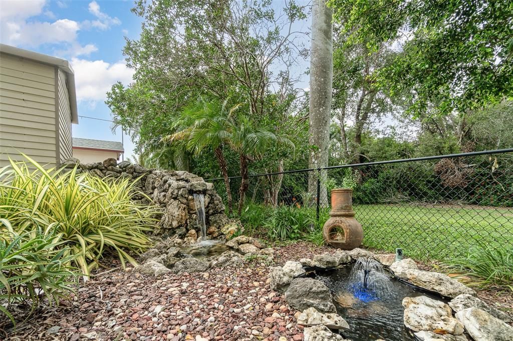 Lucious greenery surrounds the home