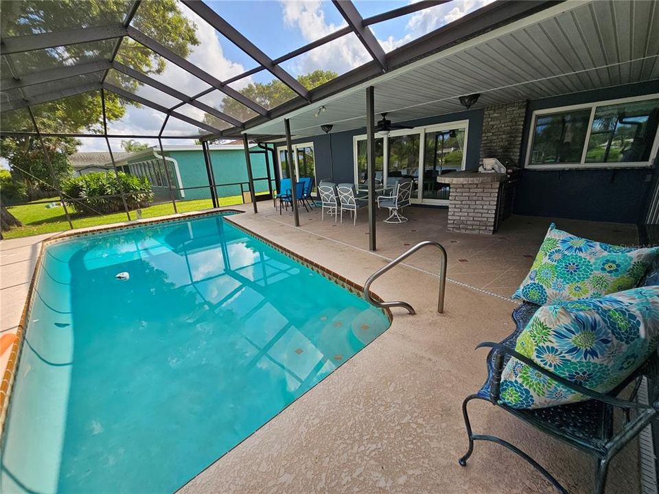 Screened in pool with  covered deck