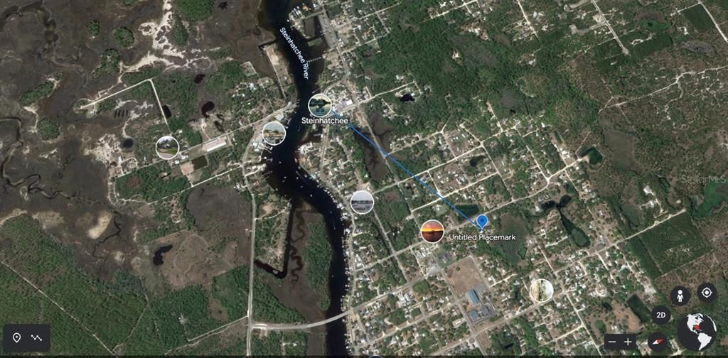 Google Earth View from residence to Steinhatchee River