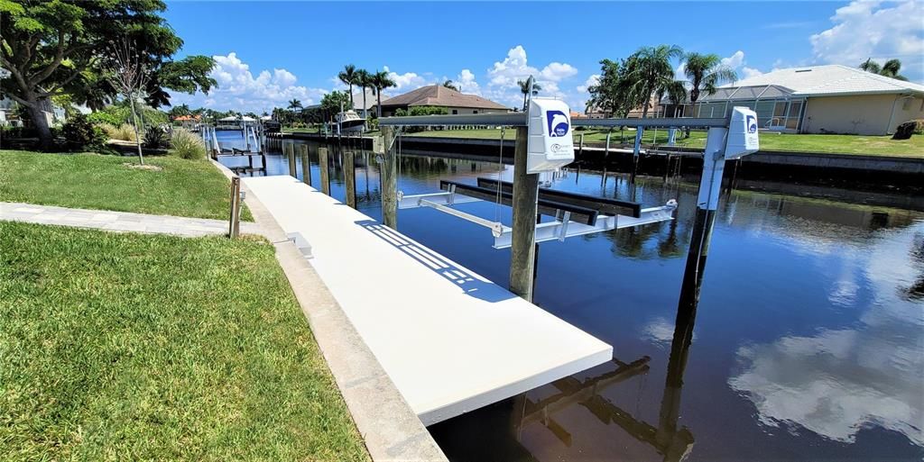 65 foot dock with water & sewer + 10,000 lift