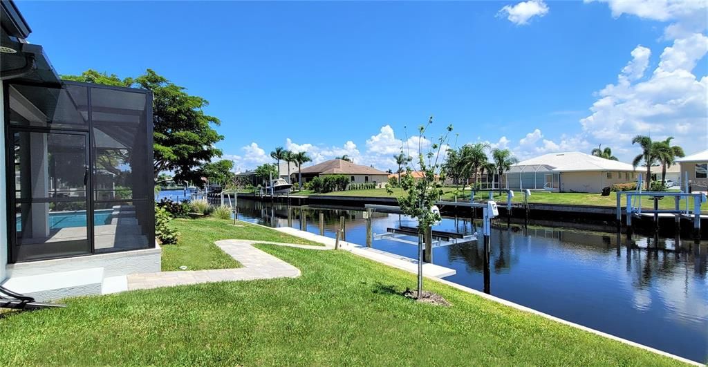 Backyard waterfront view