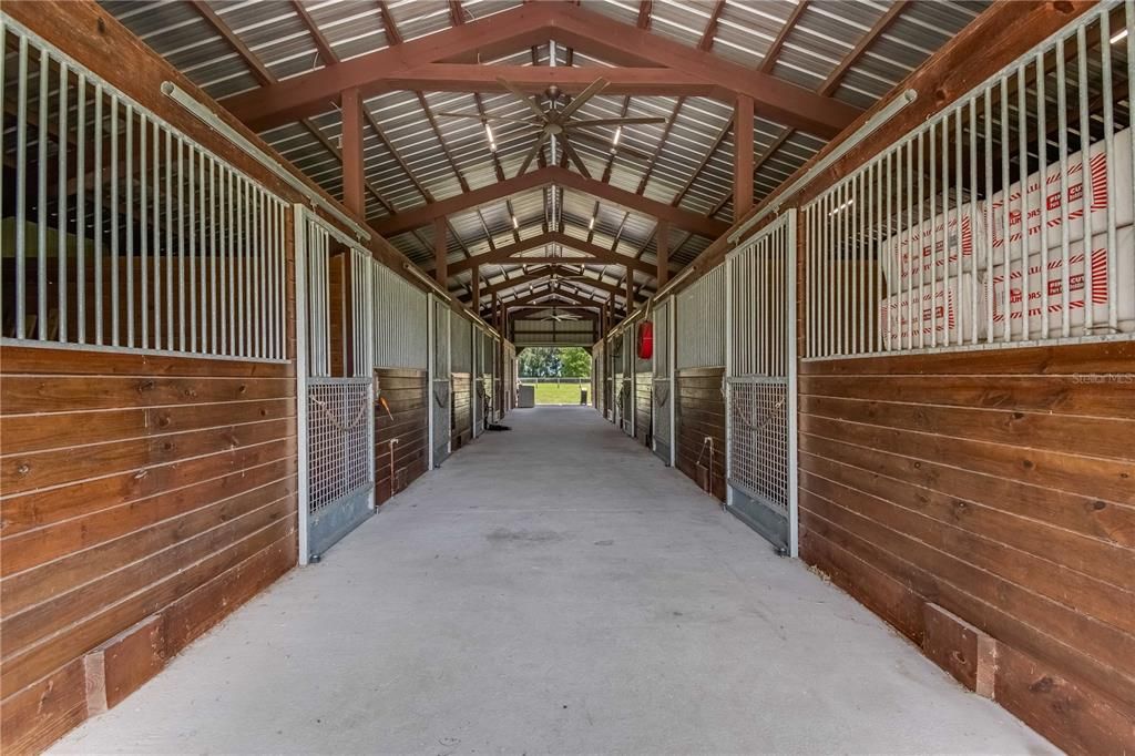 Center aisle 8 stall barn.