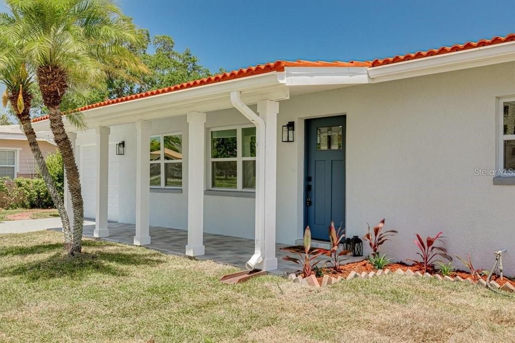 Front Door with covered walkway
