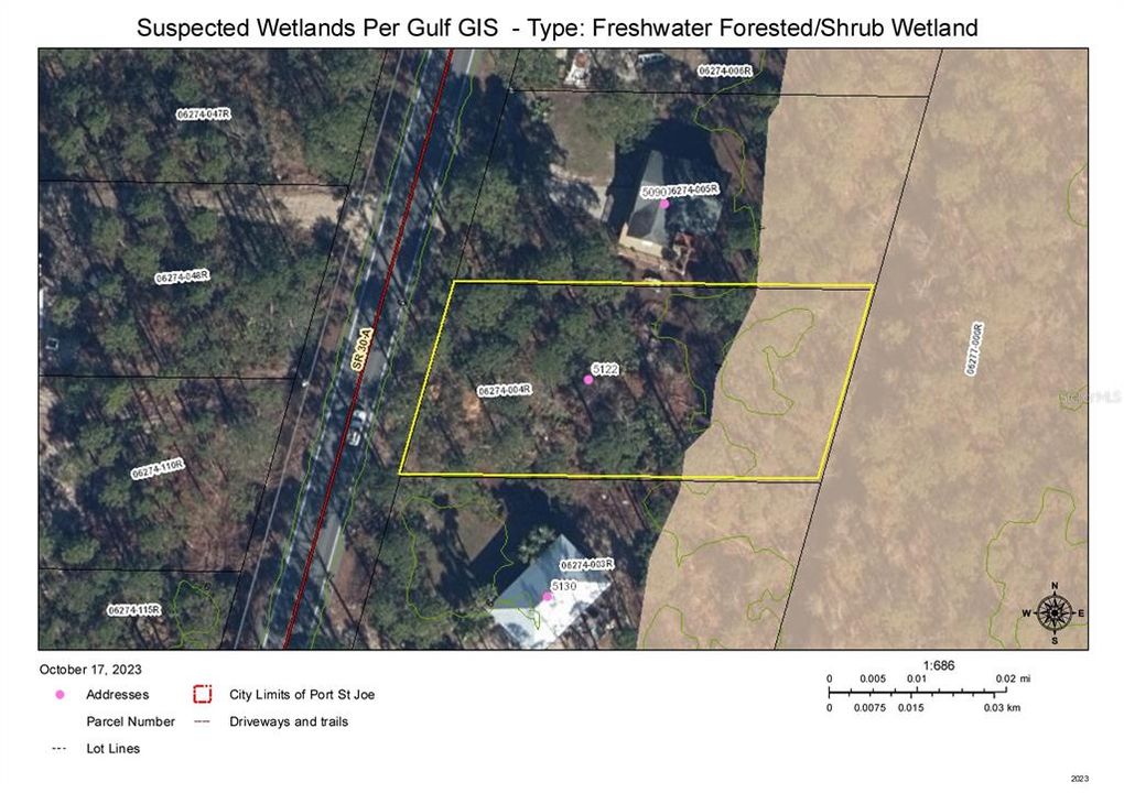 Suspected Wetlands Per Gulf GIS  - FreshwaterForestedShrub